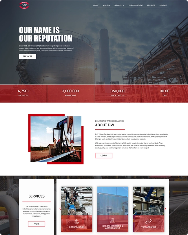 oil company website development